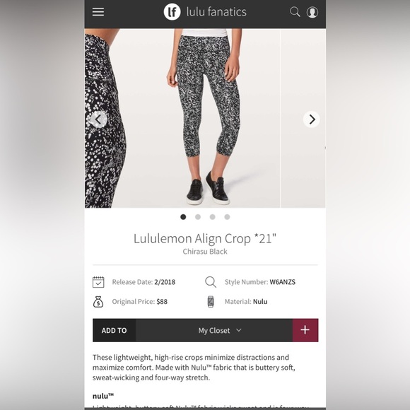 Lululemon Align Crop *21" in Chirasu Black - Picture 5 of 5